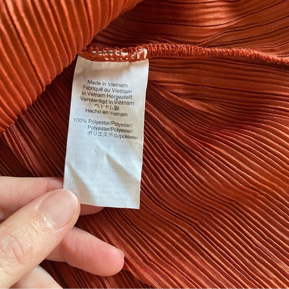 Madewell Texture & Thread Micropleat Short Sleeve Swing Top Orange Red Small - Picture 6 of 9